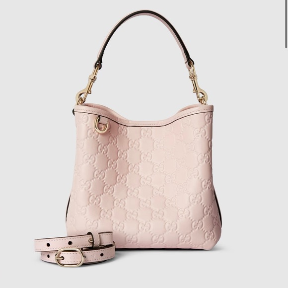 NWT GG Emblem small bucket bag variation pink - Picture 1 of 10